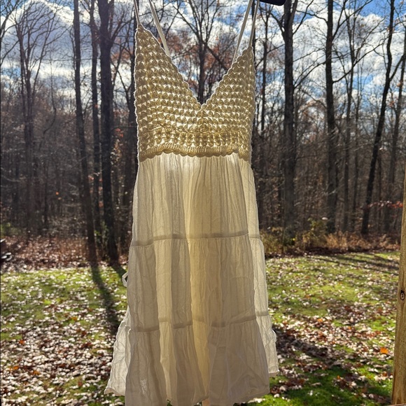 aerie Dresses & Skirts - Aerie Ivory Knit Bodice Mini Dress